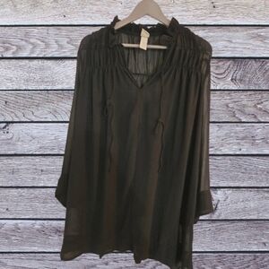 H&M Sheer Black Dress With Slip Size M